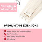 Premium Tape Extensions aus Remy Echthaar - Hair2Heart