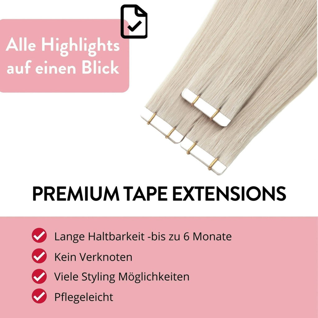 Premium Tape Extensions aus Remy Echthaar - Hair2Heart