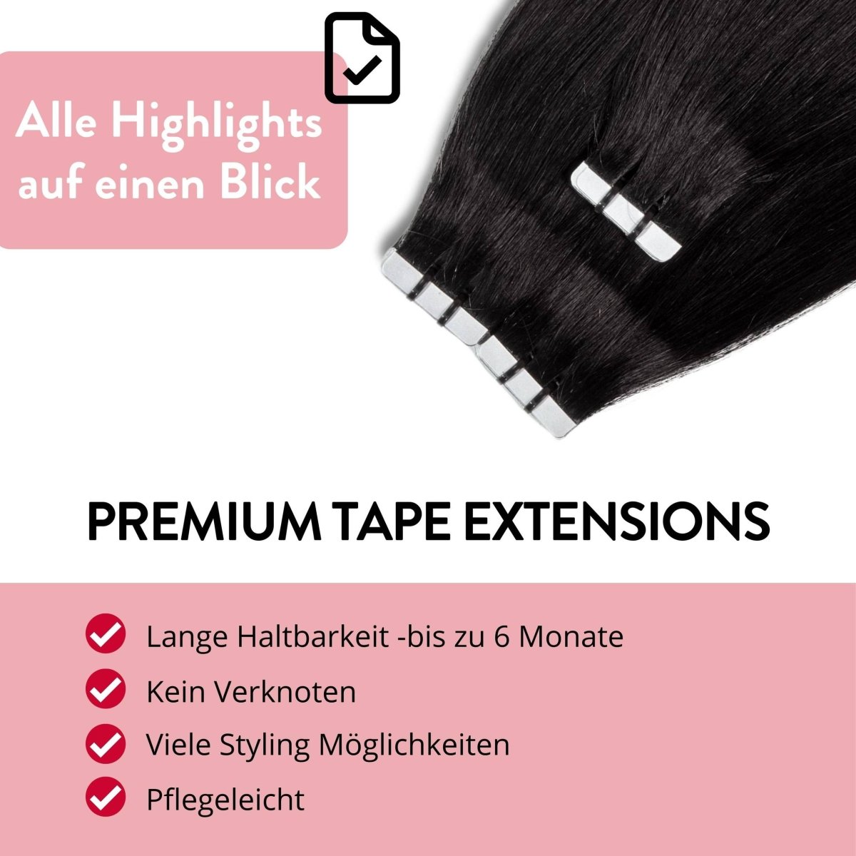 Premium Tape Extensions aus Remy Echthaar - Hair2Heart