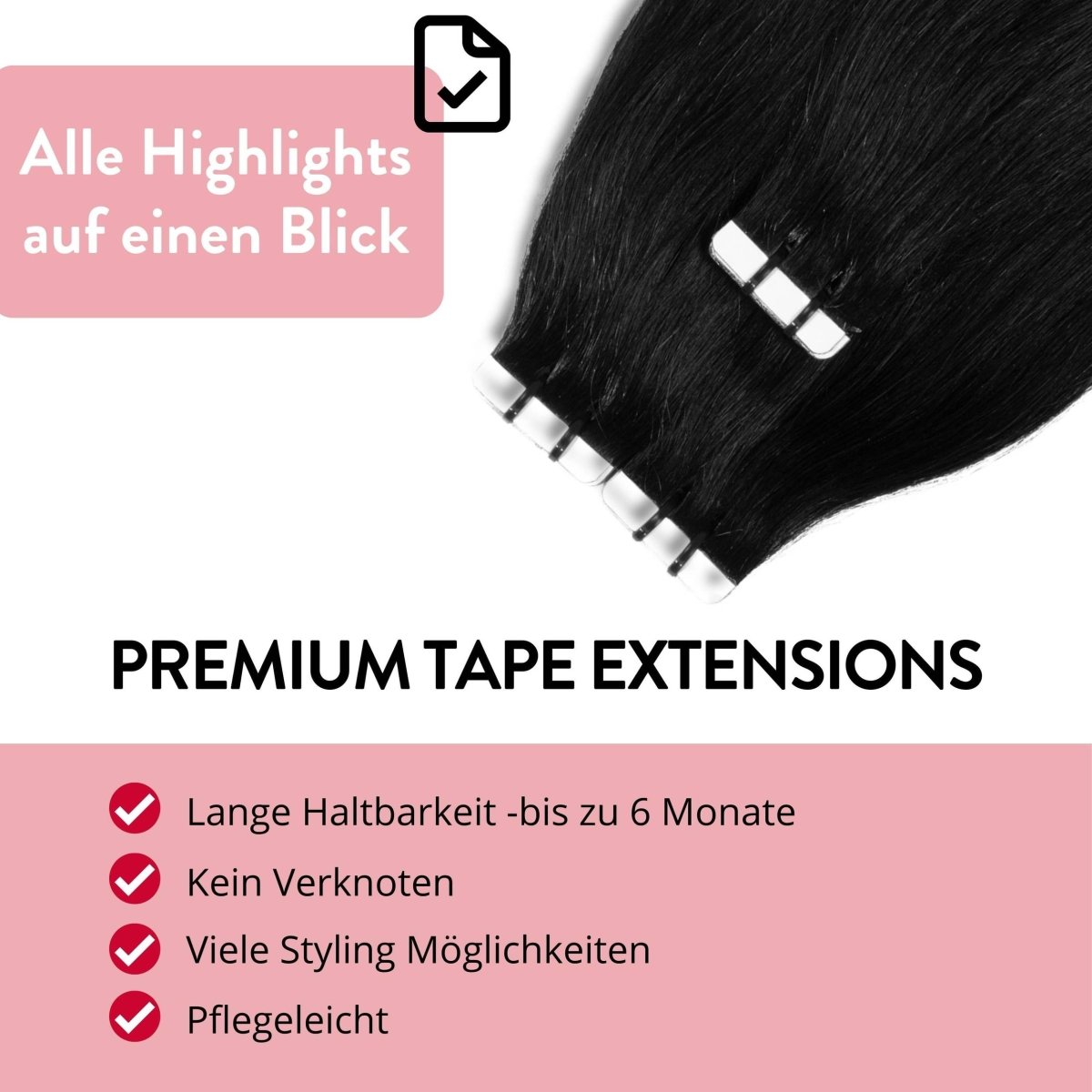 Premium Tape Extensions aus Remy Echthaar - Hair2Heart