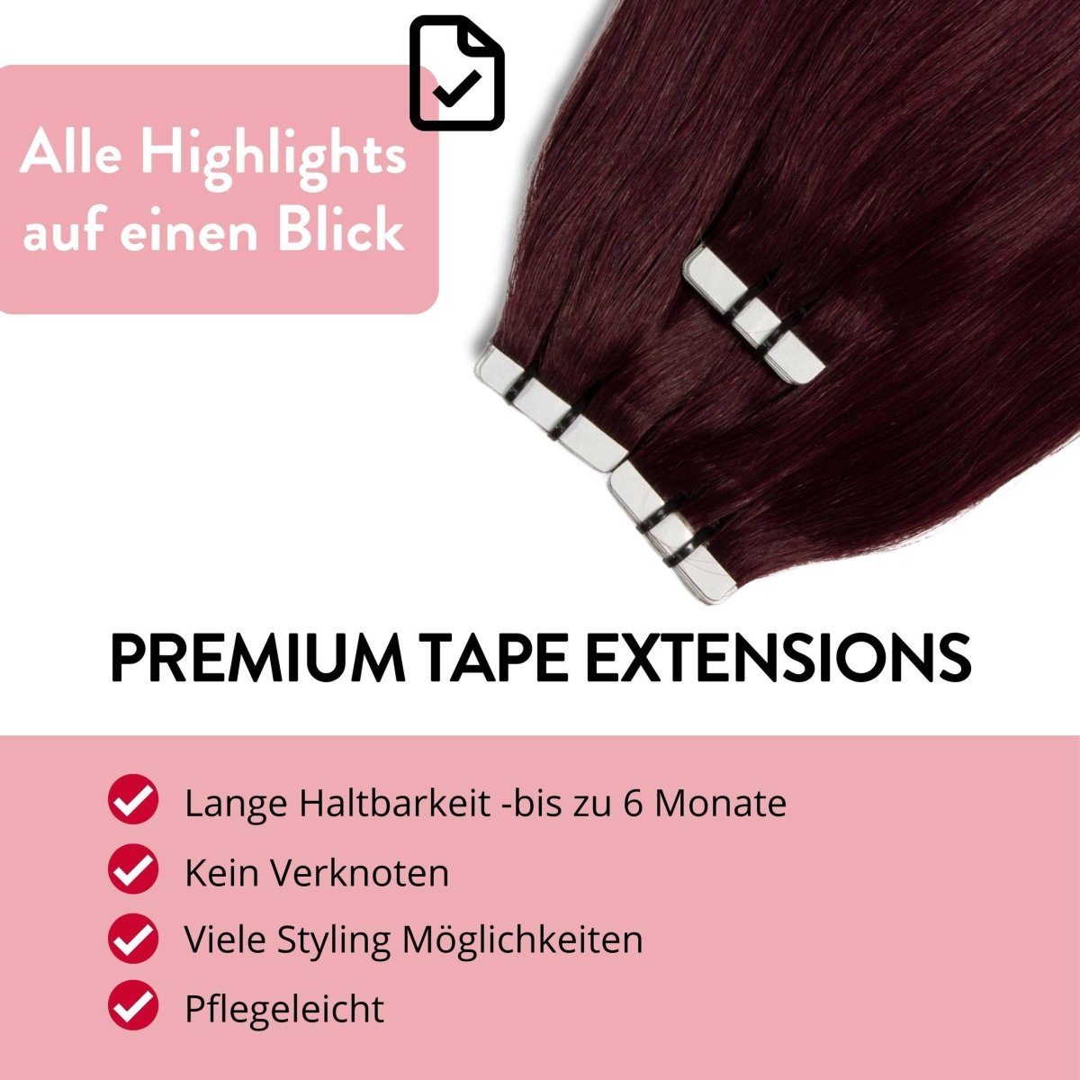 Premium Tape Extensions aus Remy Echthaar - Hair2Heart