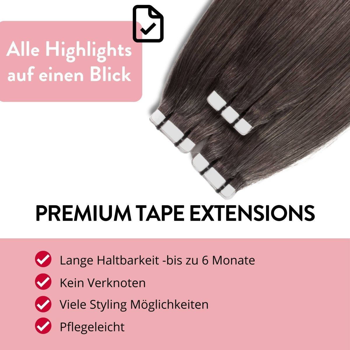 Premium Tape Extensions aus Remy Echthaar - Hair2Heart
