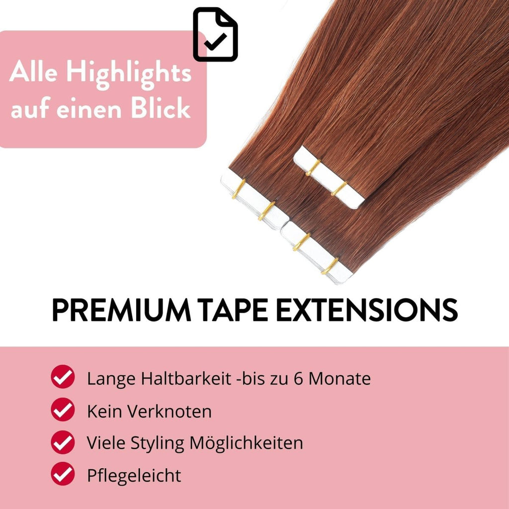 Premium Tape Extensions aus Remy Echthaar - Hair2Heart
