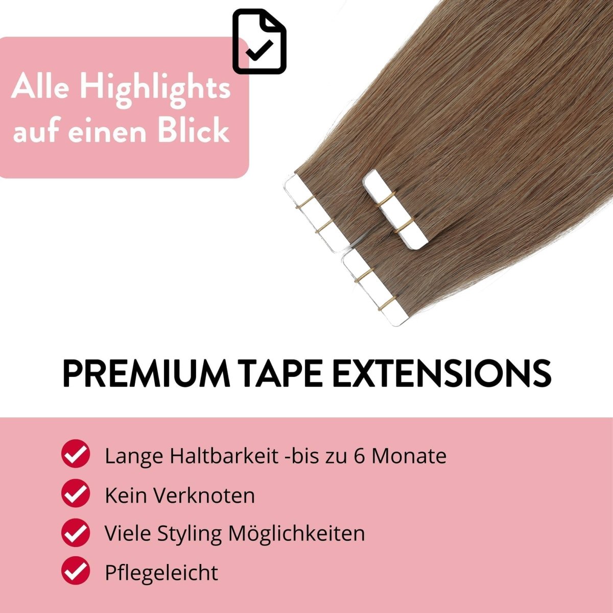 Premium Tape Extensions aus Remy Echthaar - Hair2Heart