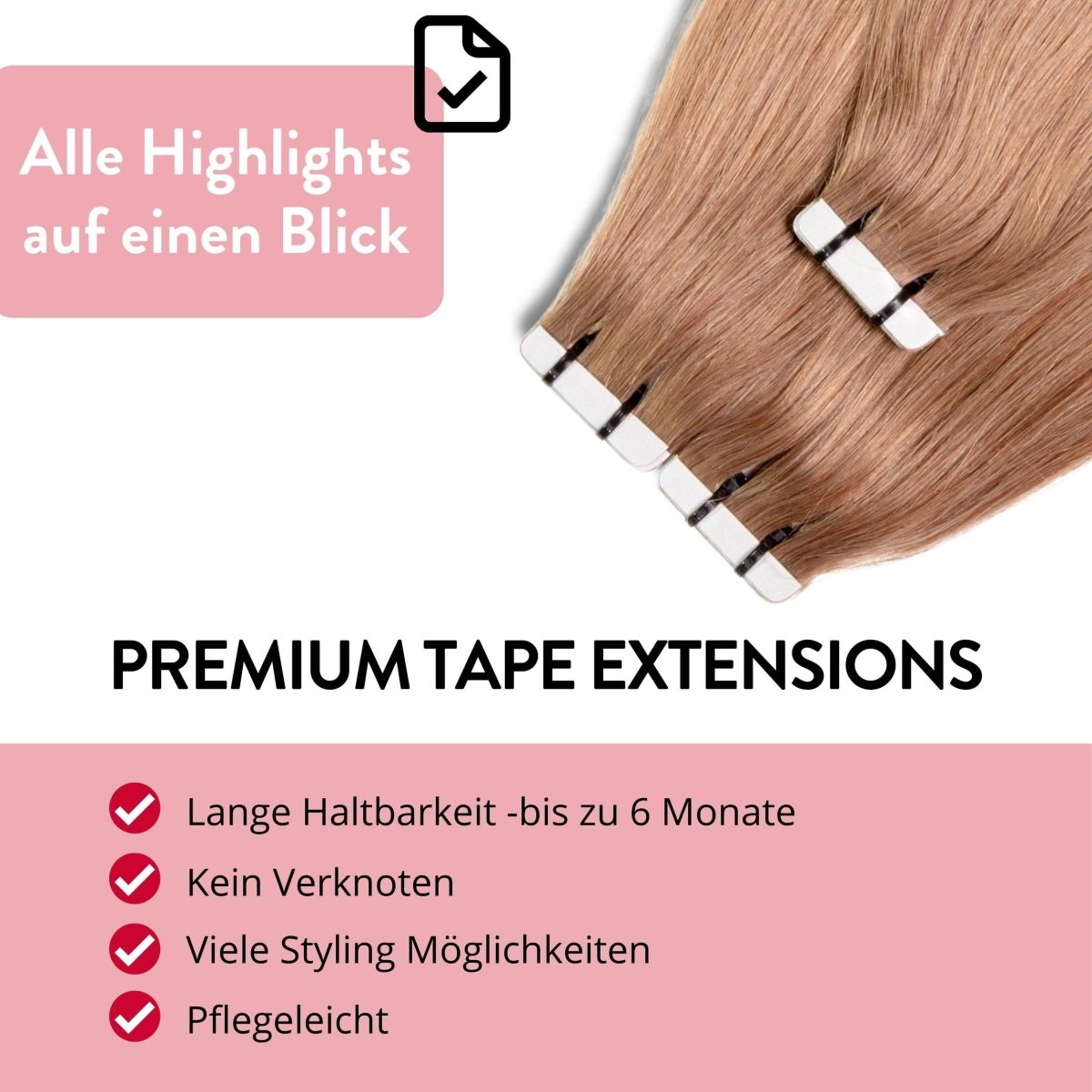 Premium Tape Extensions aus Remy Echthaar - Hair2Heart