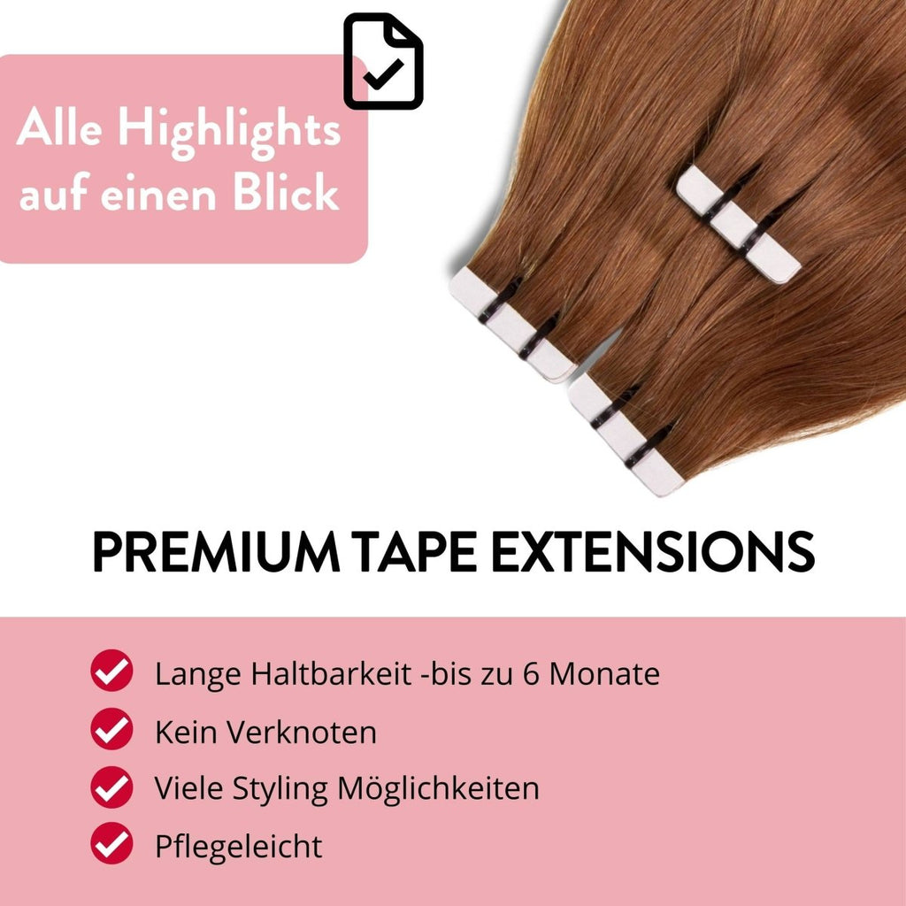 Premium Tape Extensions aus Remy Echthaar - Hair2Heart