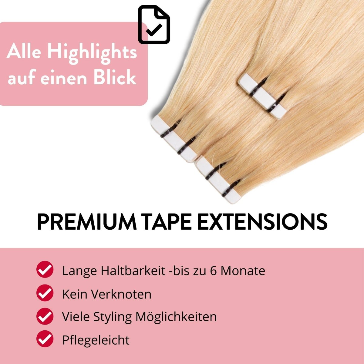 Premium Tape Extensions aus Remy Echthaar - Hair2Heart