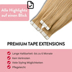 Premium Tape Extensions aus Remy Echthaar - Hair2Heart