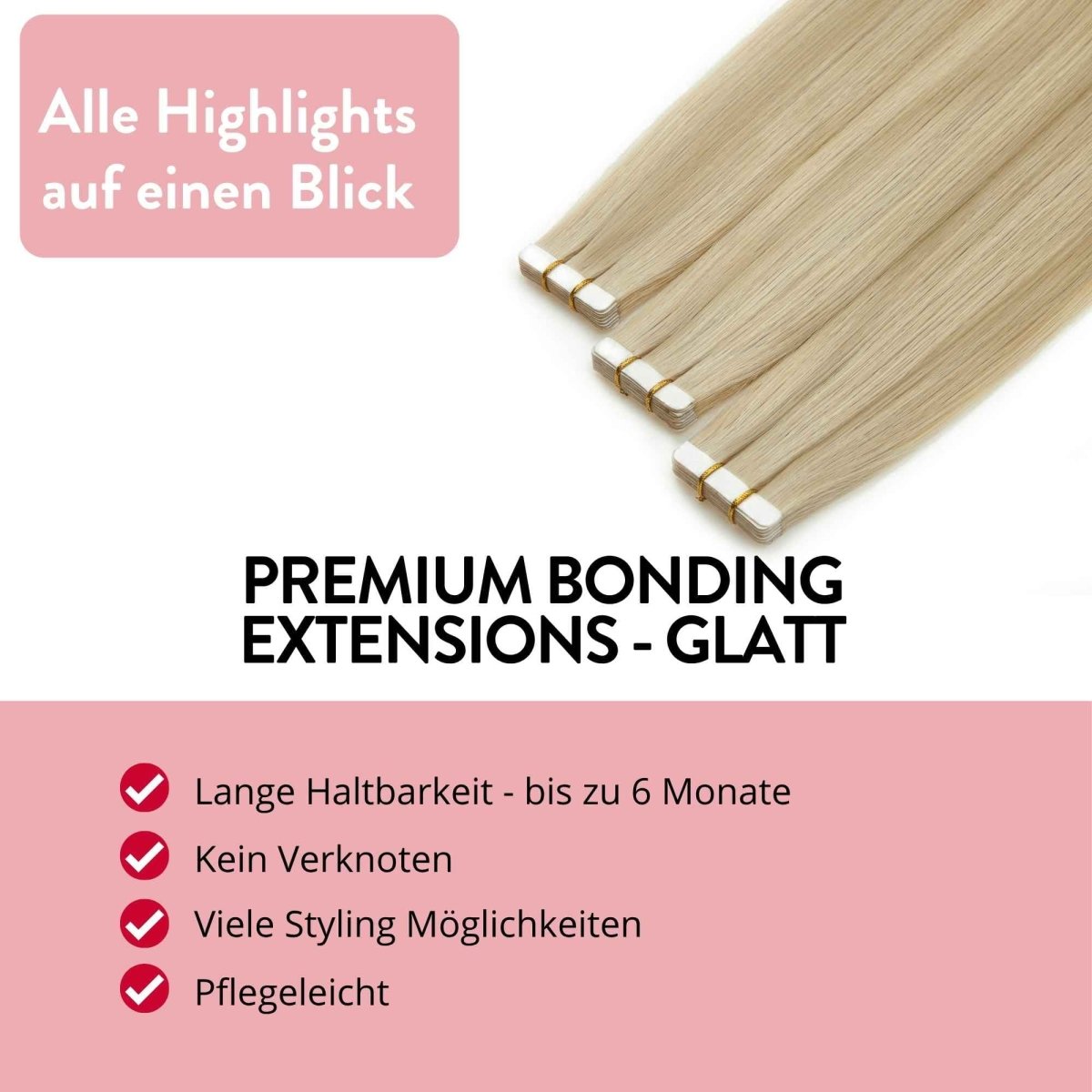 Premium Tape Extensions aus Remy Echthaar - Hair2Heart