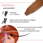 Tape Extensions glatt aus Echthaar - Hair2Heart
