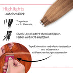 Tape Extensions glatt aus Echthaar - Hair2Heart