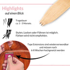Tape Extensions glatt aus Echthaar - Hair2Heart