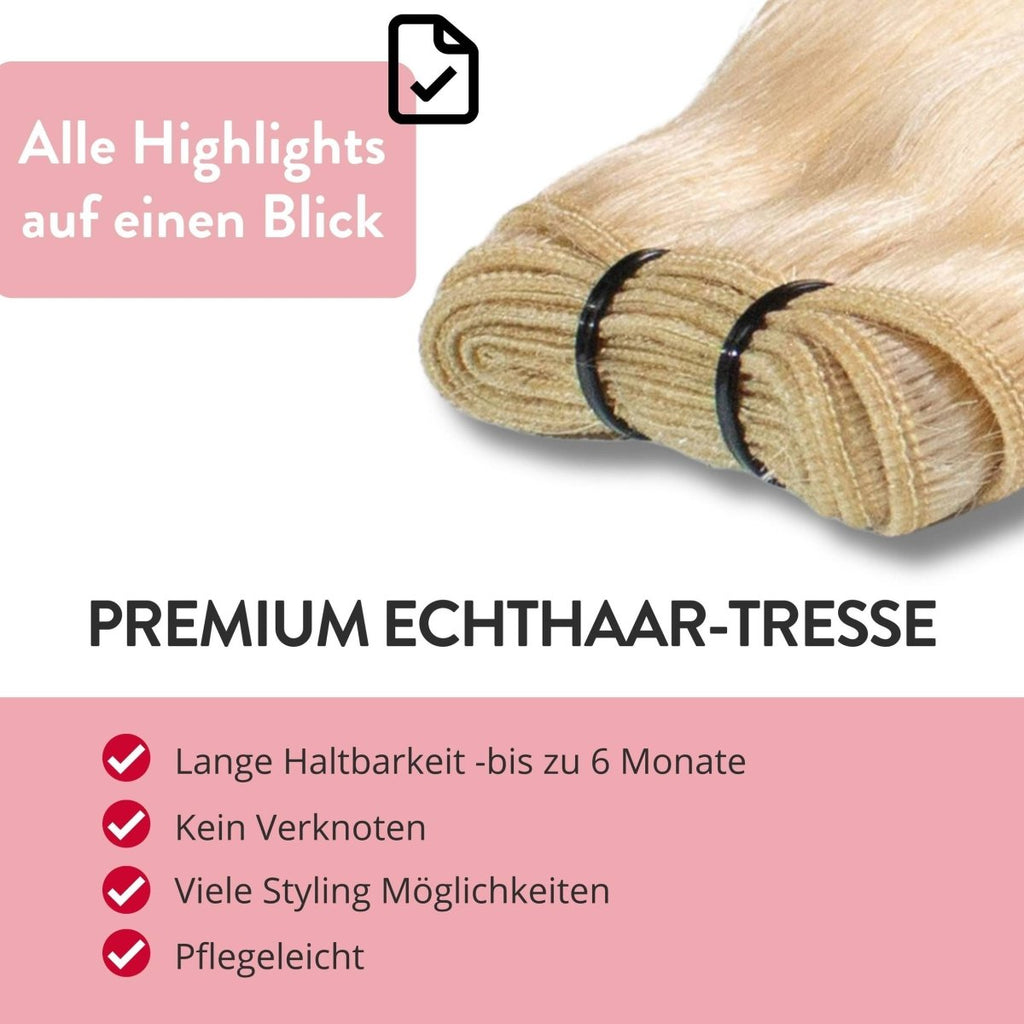 Premium Echthaartresse aus Remy Echthaar Weft Weaving - Hair2Heart