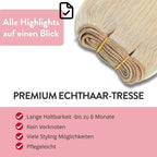 Premium Echthaartresse aus Remy Echthaar Weft Weaving - Hair2Heart