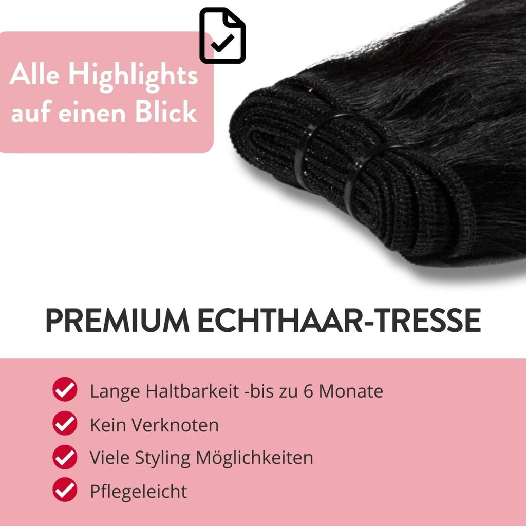 Premium Echthaartresse aus Remy Echthaar Weft Weaving - Hair2Heart