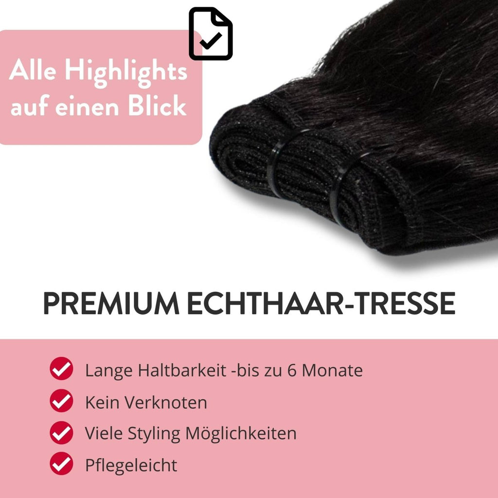 Premium Echthaartresse aus Remy Echthaar Weft Weaving - Hair2Heart