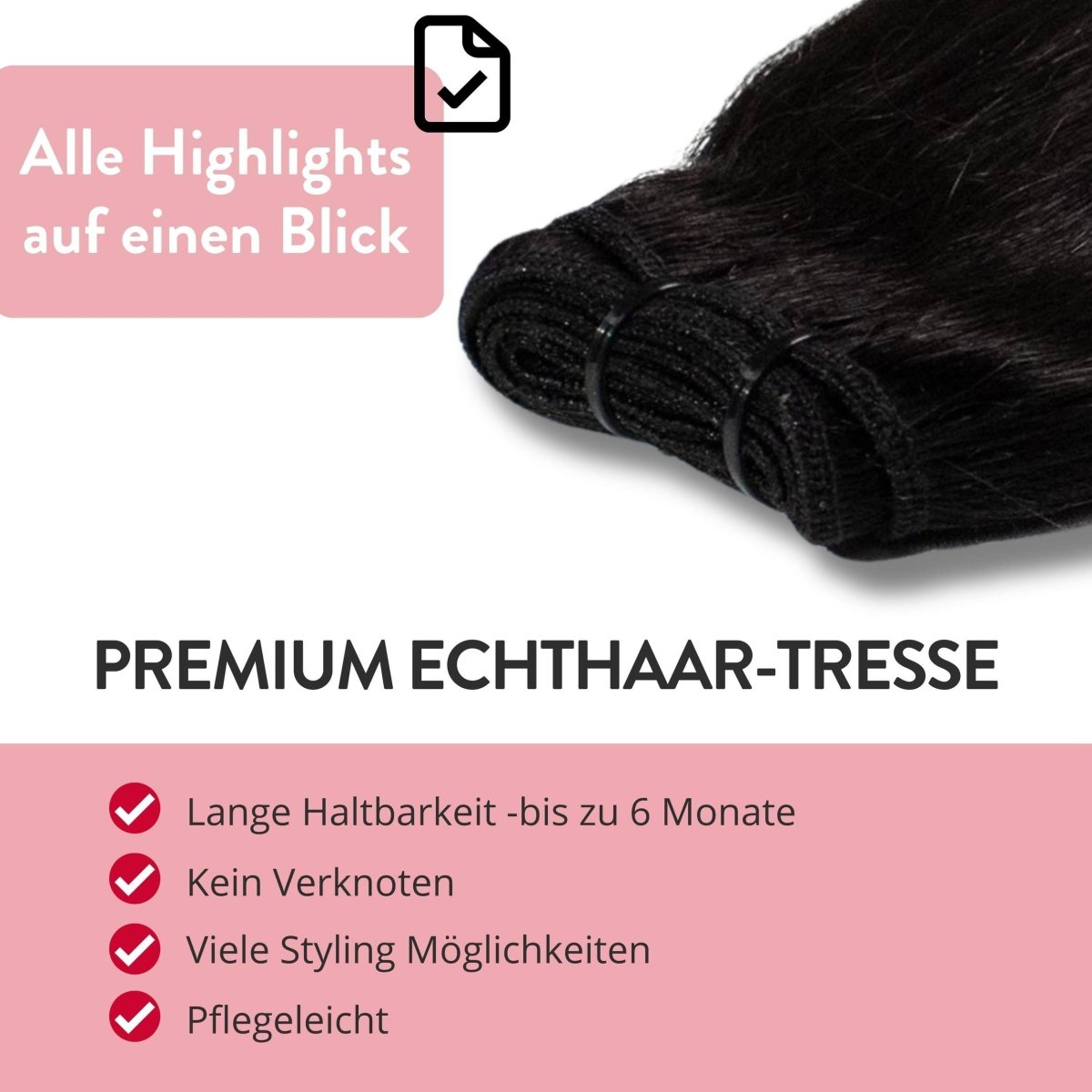 Premium Echthaartresse aus Remy Echthaar Weft Weaving - Hair2Heart