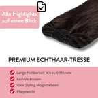 Premium Echthaartresse aus Remy Echthaar Weft Weaving - Hair2Heart