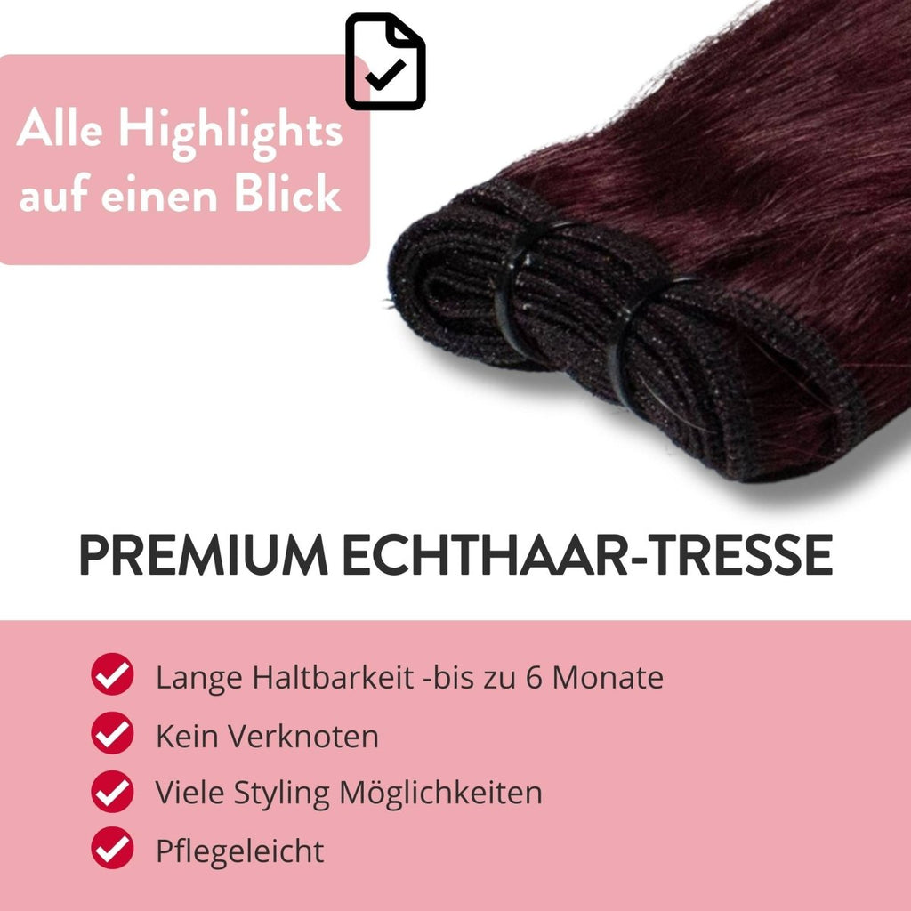 Premium Echthaartresse aus Remy Echthaar Weft Weaving - Hair2Heart