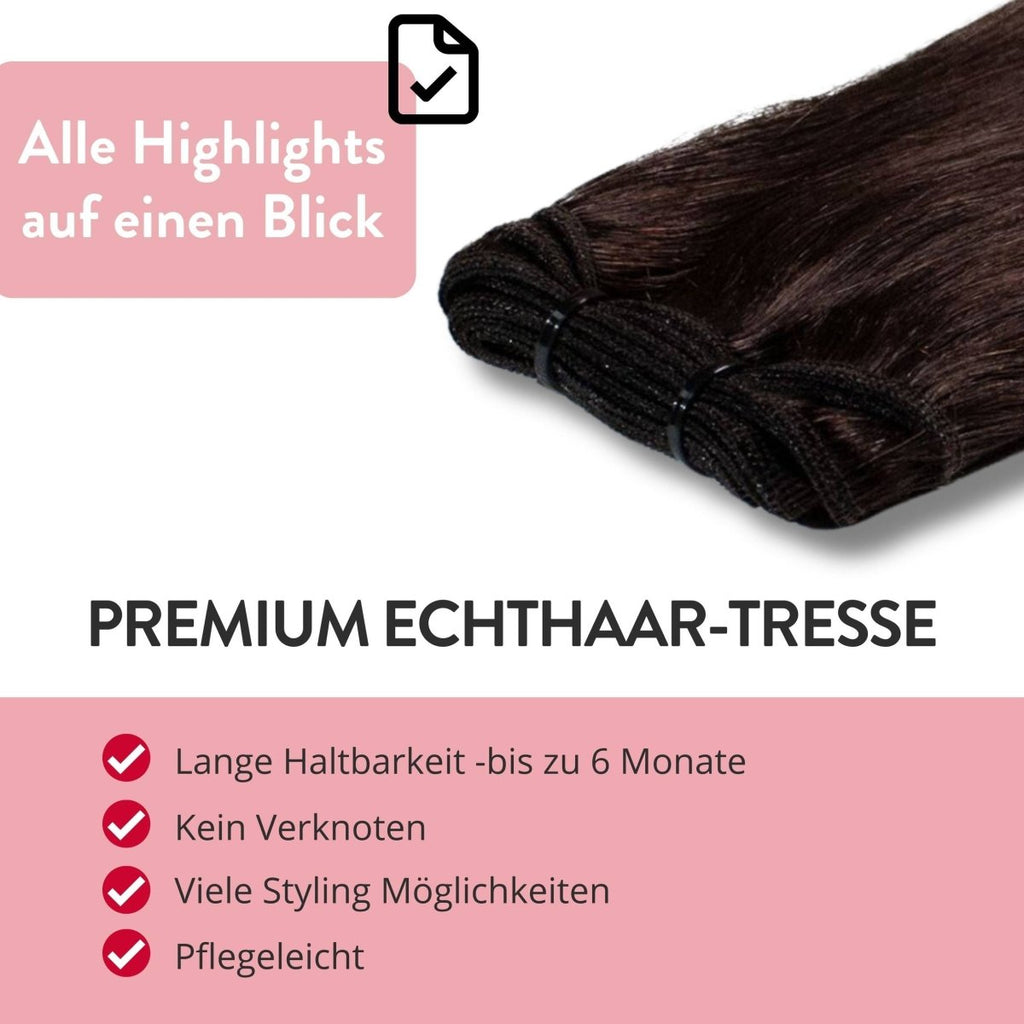 Premium Echthaartresse aus Remy Echthaar Weft Weaving - Hair2Heart