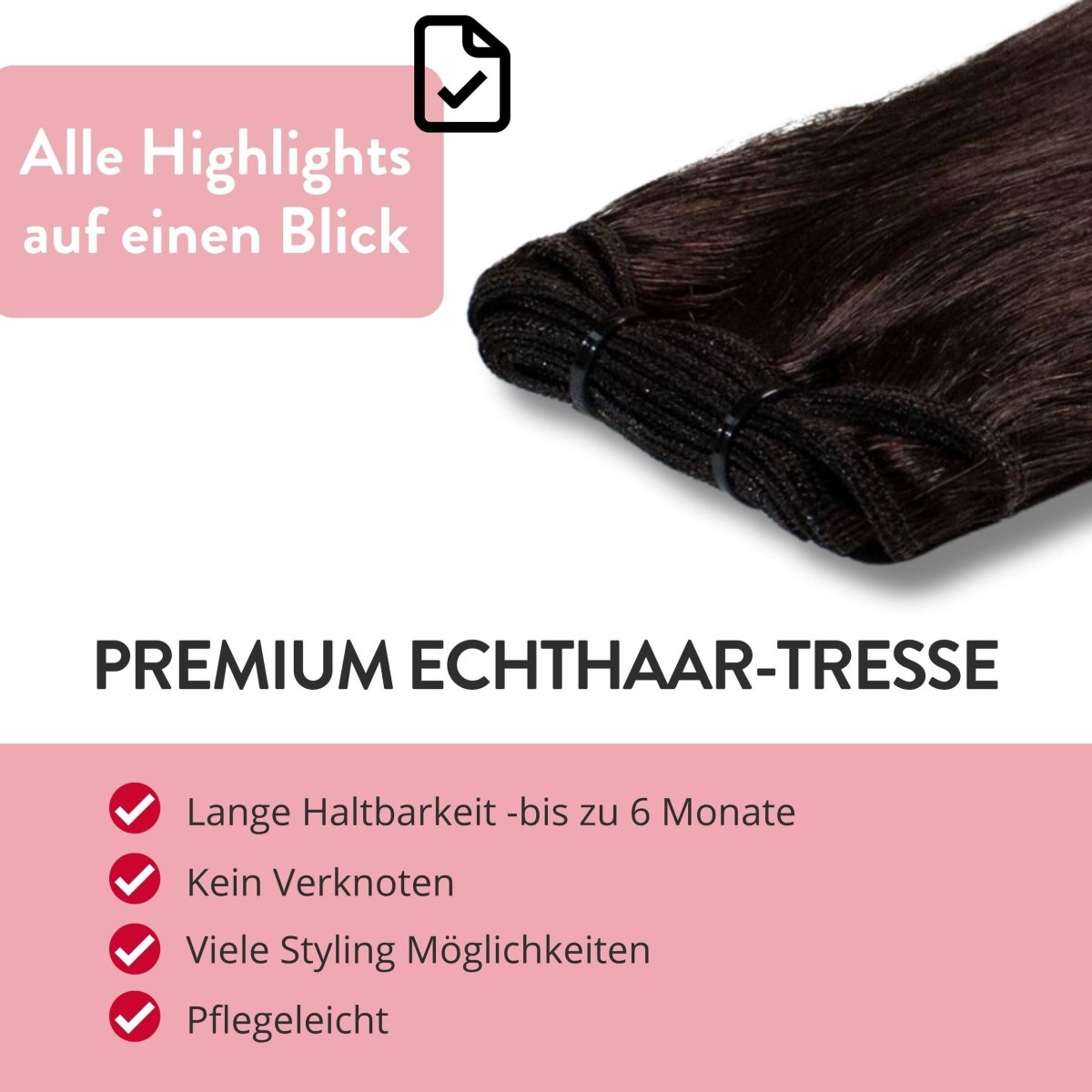 Premium Echthaartresse aus Remy Echthaar Weft Weaving - Hair2Heart