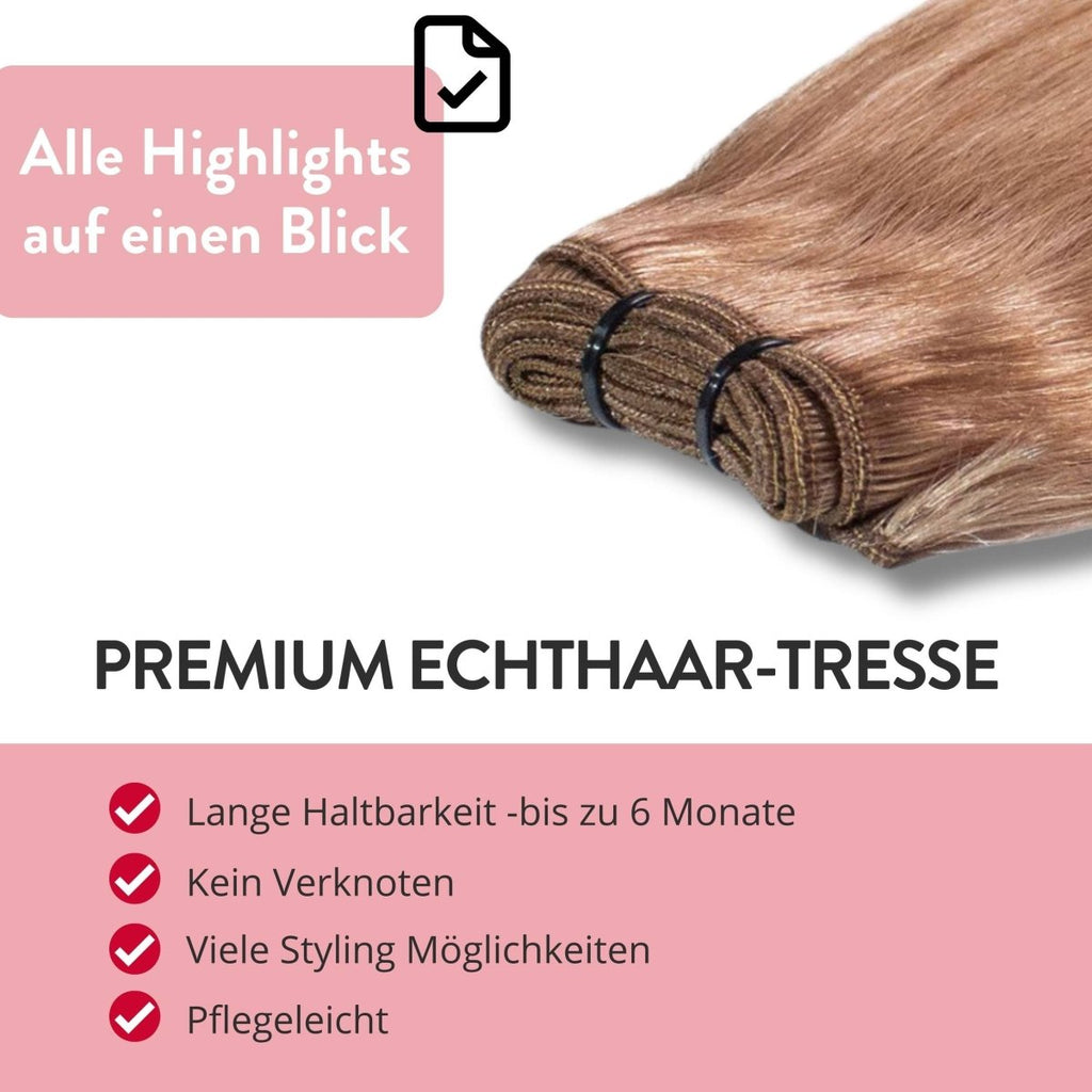 Premium Echthaartresse aus Remy Echthaar Weft Weaving - Hair2Heart