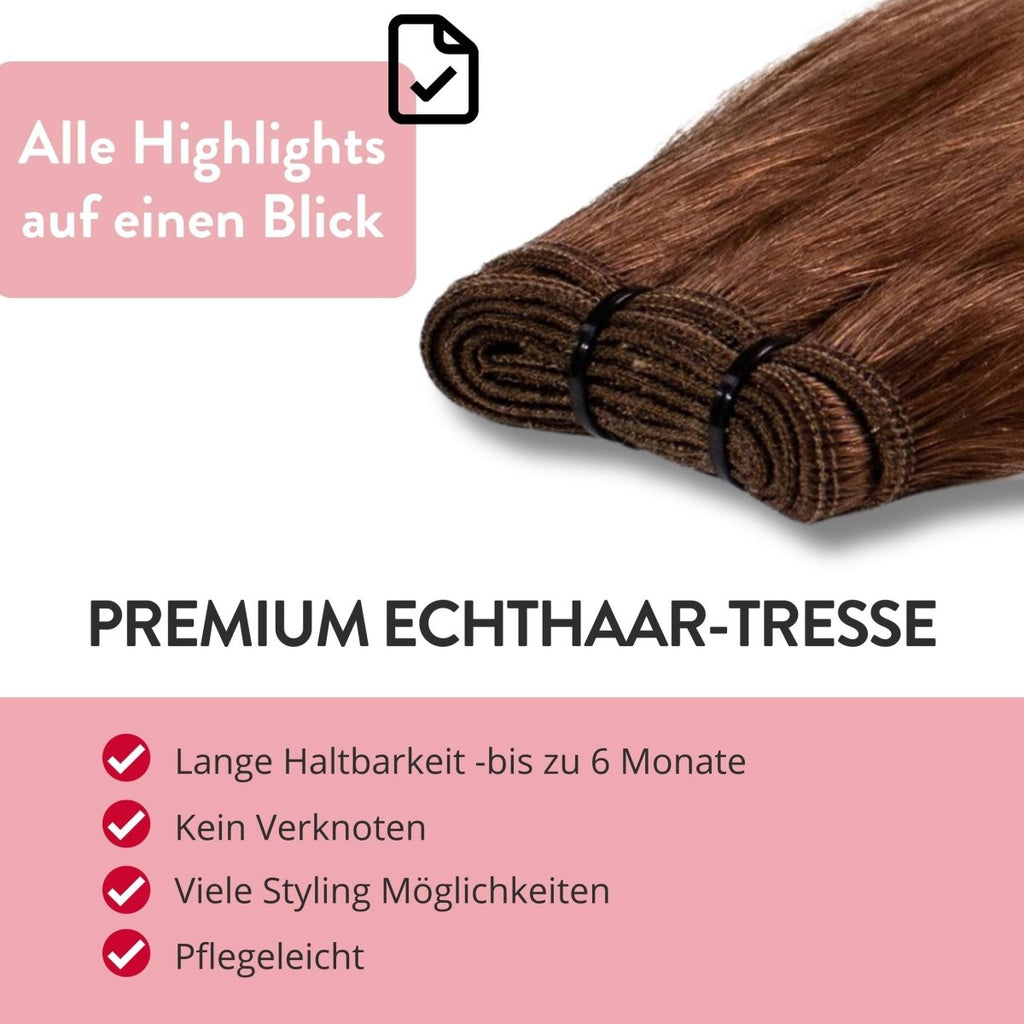 Premium Echthaartresse aus Remy Echthaar Weft Weaving - Hair2Heart