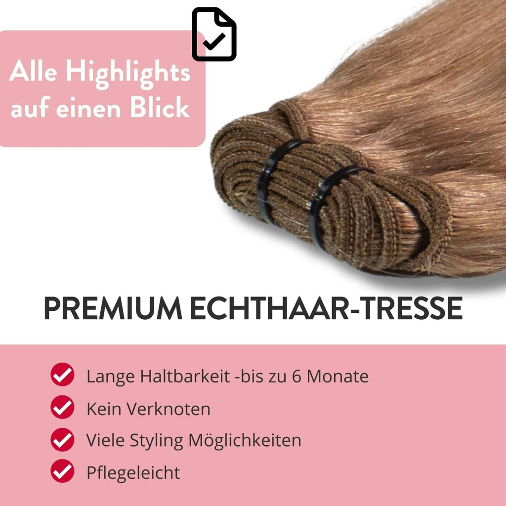 Premium Echthaartresse aus Remy Echthaar Weft Weaving - Hair2Heart