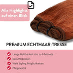 Premium Echthaartresse aus Remy Echthaar Weft Weaving - Hair2Heart