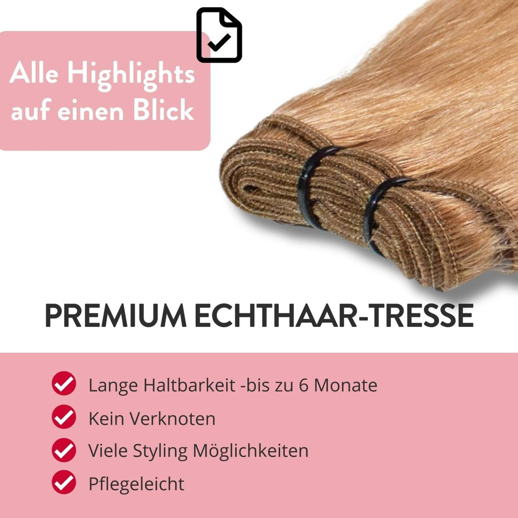 Premium Echthaartresse aus Remy Echthaar Weft Weaving - Hair2Heart