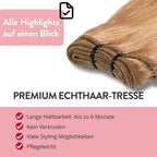 Premium Echthaartresse aus Remy Echthaar Weft Weaving - Hair2Heart