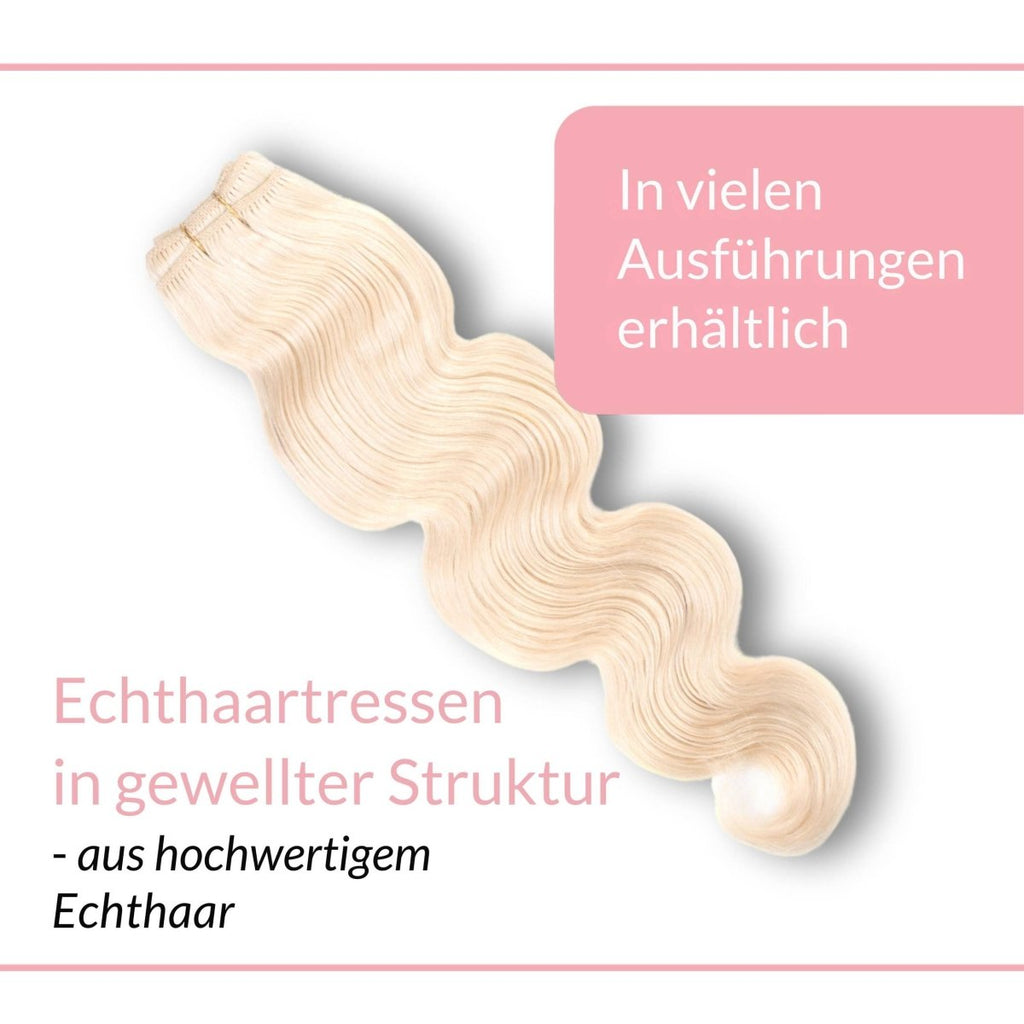 Gewellte Echthaartresse Weft Weaving - Hair2Heart