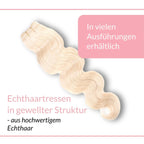 Gewellte Echthaartresse Weft Weaving - Hair2Heart