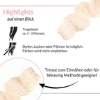 Gewellte Echthaartresse Weft Weaving - Hair2Heart