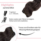 Gewellte Echthaartresse Weft Weaving - Hair2Heart