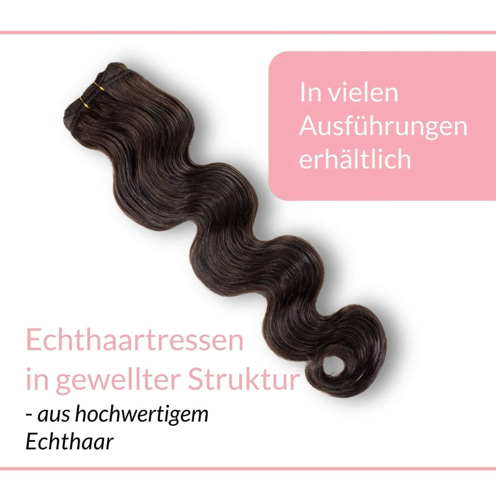 Gewellte Echthaartresse Weft Weaving - Hair2Heart