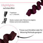 Gewellte Echthaartresse Weft Weaving - Hair2Heart