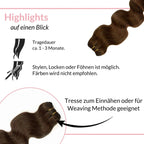 Gewellte Echthaartresse Weft Weaving - Hair2Heart
