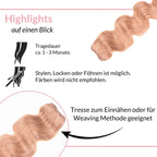Gewellte Echthaartresse Weft Weaving - Hair2Heart