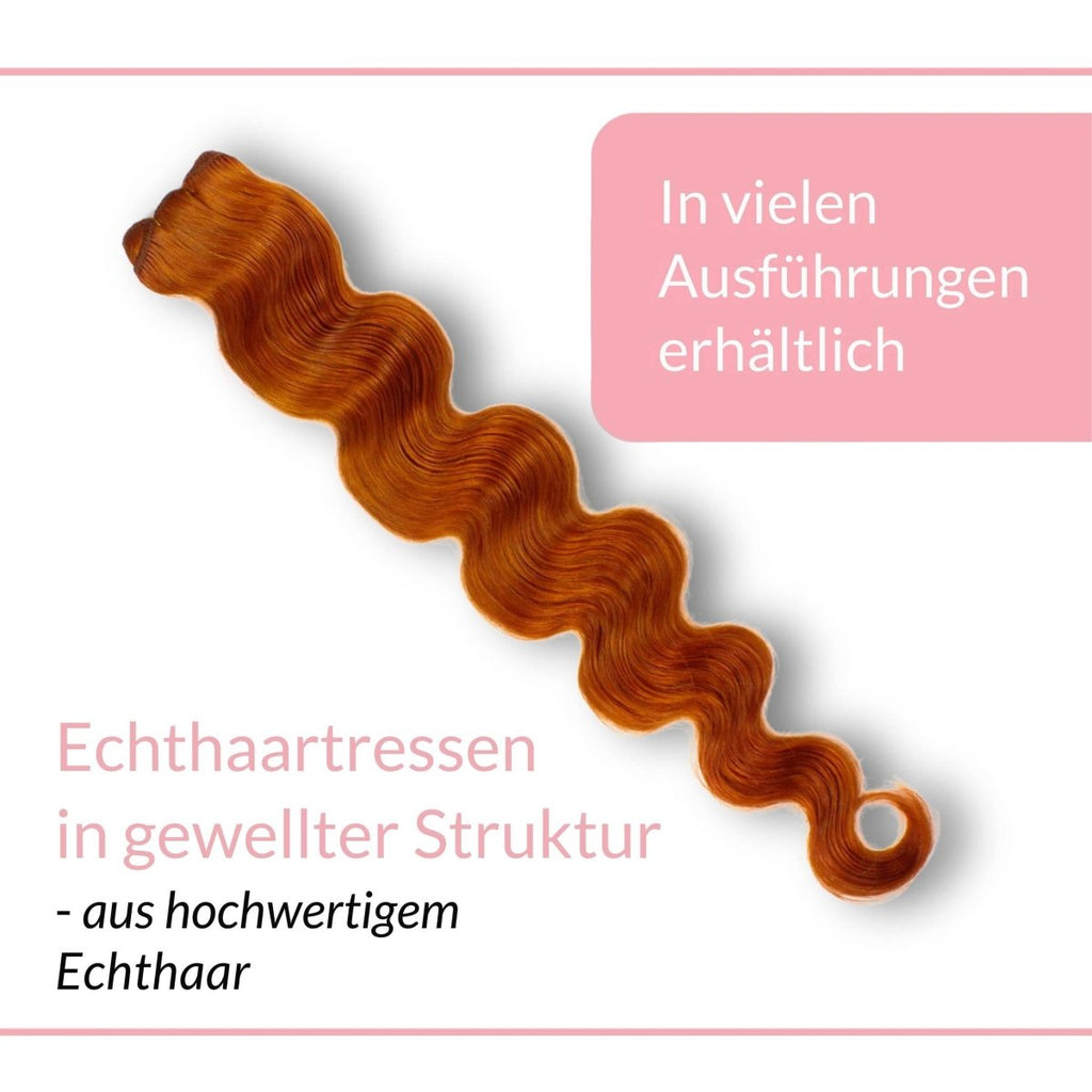 Gewellte Echthaartresse Weft Weaving - Hair2Heart