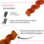 Gewellte Echthaartresse Weft Weaving - Hair2Heart