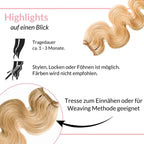 Gewellte Echthaartresse Weft Weaving - Hair2Heart