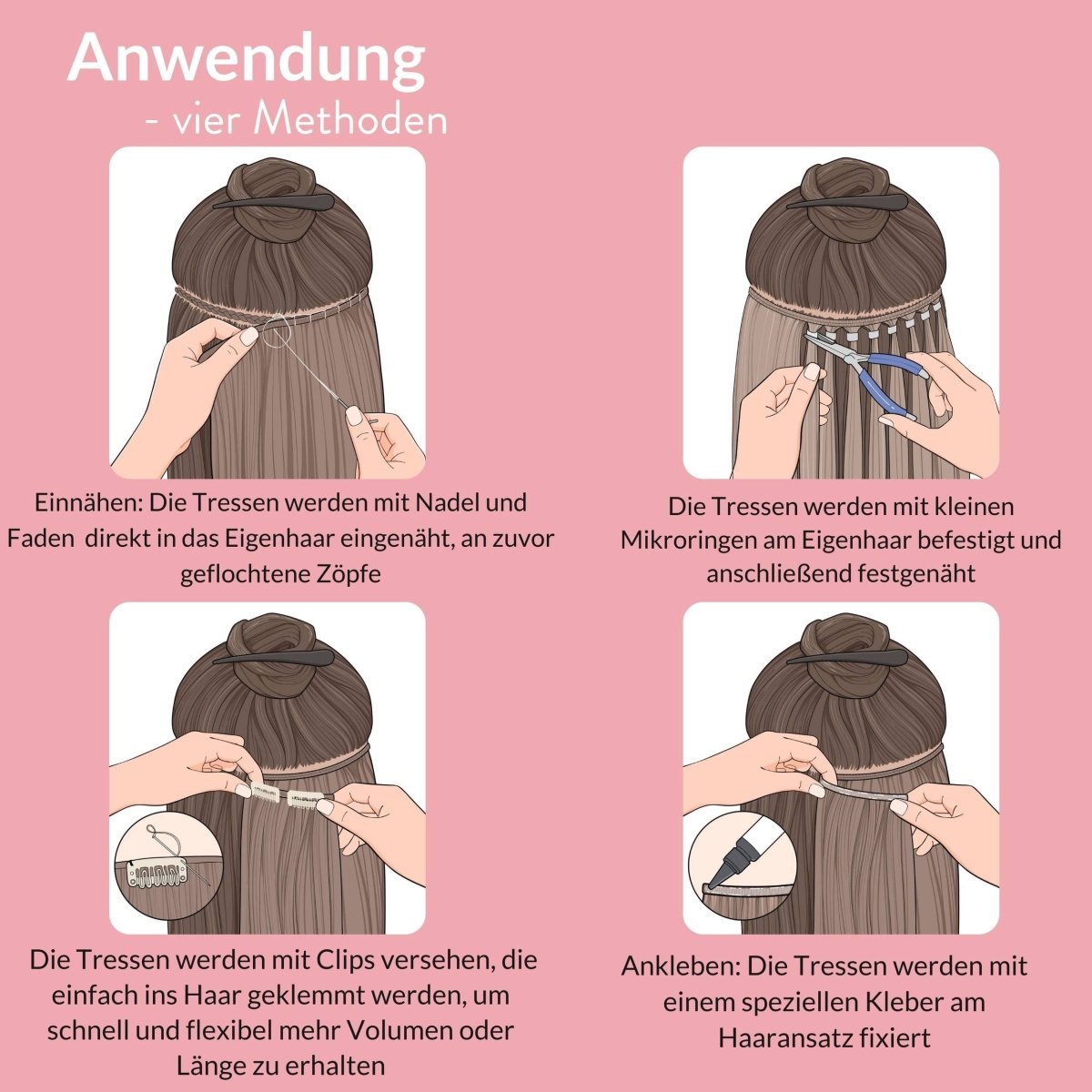 Premium Rohhaar Tresse aus Remy Echthaar unbehandelt - Hair2Heart