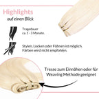 Glatte Echthaartresse Weft Weaving - Hair2Heart