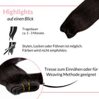 Glatte Echthaartresse Weft Weaving - Hair2Heart