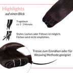 Glatte Echthaartresse Weft Weaving - Hair2Heart