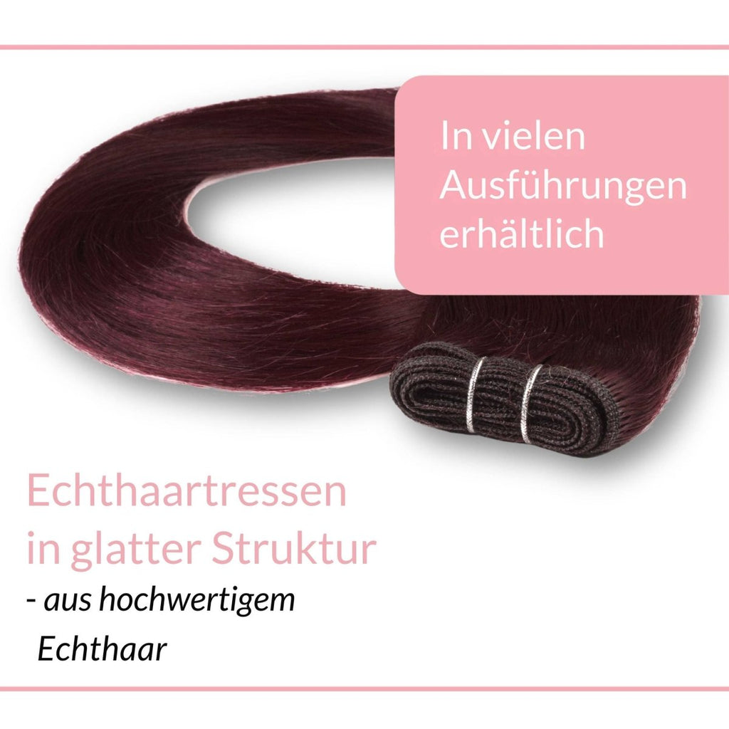 Glatte Echthaartresse Weft Weaving - Hair2Heart