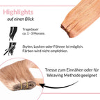 Glatte Echthaartresse Weft Weaving - Hair2Heart