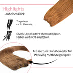 Glatte Echthaartresse Weft Weaving - Hair2Heart