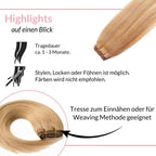 Glatte Echthaartresse Weft Weaving - Hair2Heart
